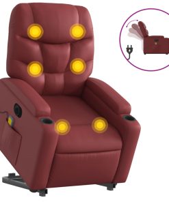 Električni masažni naslonjač na podizanje crvena boja vina