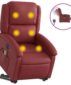Električni masažni naslonjač na podizanje crvena boja vina