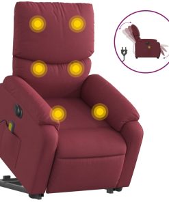 Električni masažni naslonjač na podizanje od tkanine boja vina
