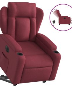 Električni naslonjač na podizanje od tkanine boja vina