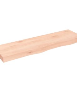 Zidna polica 100x30x(2-6) cm neobrađena masivna hrastovina
