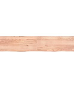 Zidna polica svjetlosmeđa 220x40x(2-4) cm obrađena hrastovina