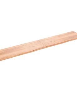 Zidna polica svjetlosmeđa 220x40x(2-4) cm obrađena hrastovina