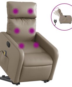 Električni masažni naslonjač na podizanje boja cappuccina