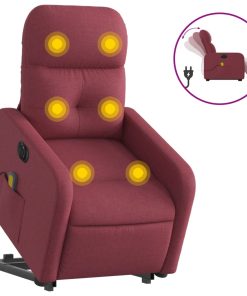 Električni masažni naslonjač na podizanje od tkanine boja vina