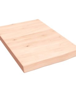 Zidna polica 40x60x(2-4) cm neobrađena masivna hrastovina