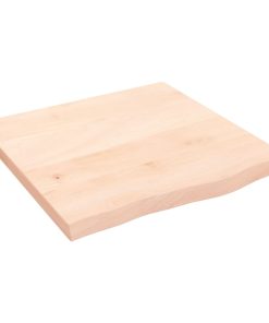 Zidna polica 60x60x(2-4) cm neobrađena masivna hrastovina