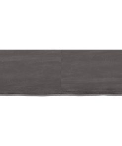 Zidna polica tamnosmeđa 120x40x(2-6) cm od obrađene hrastovine