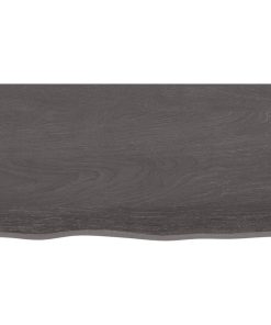 Zidna polica tamnosmeđa 80x40x(2-6) cm od obrađene hrastovine