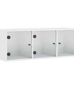 Zidni ormarić sa staklenim vratima bijeli 102 x 37 x 35 cm