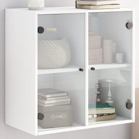 Zidni ormarić sa staklenim vratima bijeli 68 x 37 x 68