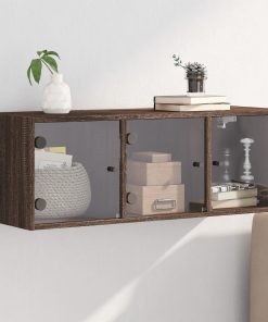 Zidni ormarić sa staklenim vratima boja hrasta 102 x 37 x 35 cm