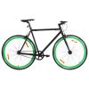 Bicikl s fiksnim zupčanikom crno-zeleni 700c 55 cm