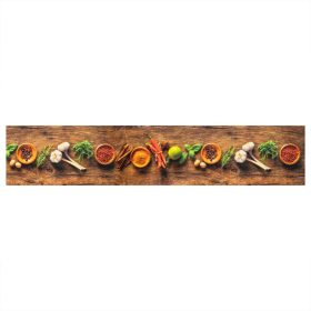 Kuhinjski tepih perivi s uzorkom začina 60 x 300 cm baršunasti