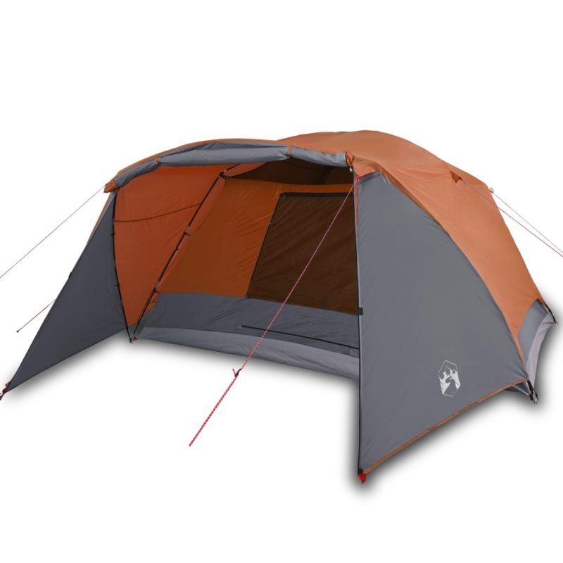 Šator za 6 osoba sivo-narančasti 412 x 370 x 190 cm taft 190T