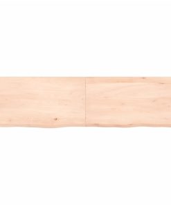 Zidna polica 120 x 30 x (2-6) cm neobrađena masivna hrastovina