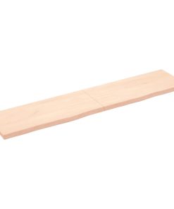 Zidna polica 180 x 40 x (2-4) cm neobrađena masivna hrastovina