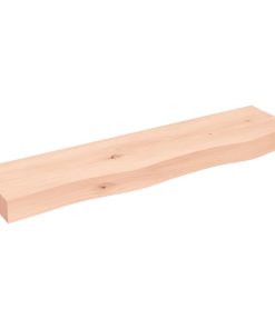 Zidna polica 80 x 20 x 6 cm od neobrađene masivne hrastovine
