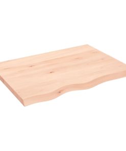 Zidna polica 80 x 60 x (2 - 4) cm neobrađena masivna hrastovina