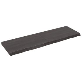 Zidna polica tamnosmeđa 160x50x(2-6) cm od obrađene hrastovine