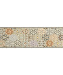 Kuhinjski tepih perivi pastelni šesterokuti 45 x 150 cm baršun