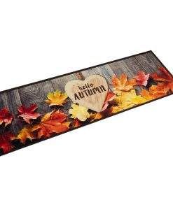 Kuhinjski tepih perivi s jesenskim uzorkom 45x150 cm baršunasti