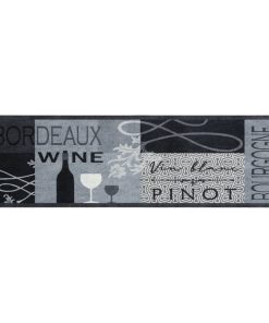 Kuhinjski tepih perivi s uzorkom boce vina 45x150 cm baršunasti
