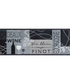 Kuhinjski tepih perivi s uzorkom boce vina 60x180 cm baršunasti