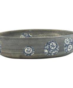Nadgradni umivaonik sivi ovalni 59 x 40 x 15 cm keramički