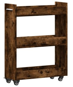 Ormarić s kotačima boja hrasta 60x22x79cm od konstruiranog drva