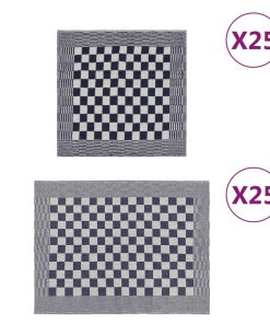 Set ručnika od 50 komada plavo-bijeli pamučni