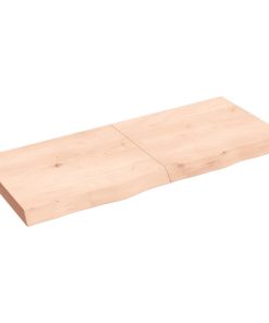 Zidna polica 120x50x(2-6) cm neobrađena masivna hrastovina
