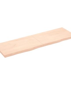 Zidna polica 160x50x(2-4) cm neobrađena masivna hrastovina