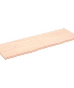 Zidna polica 180x60x(2-4) cm neobrađena masivna hrastovina