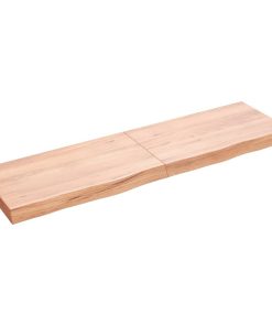Zidna polica svjetlosmeđa 140x40x(2-6) cm obrađena hrastovina