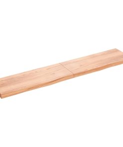Zidna polica svjetlosmeđa 200x40x(2-6) cm obrađena hrastovina