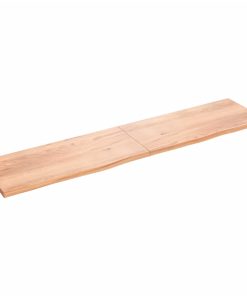 Zidna polica svjetlosmeđa 220x50x(2-4) cm obrađena hrastovina