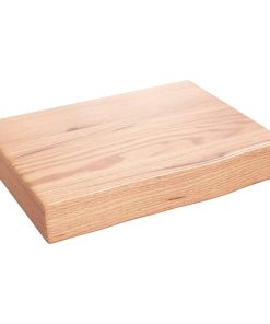Zidna polica svjetlosmeđa 40x30x(2-6) cm obrađena hrastovina