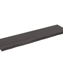 Zidna polica tamnosmeđa 160x40x(2-6) cm od obrađene hrastovine