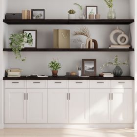 Zidna polica tamnosmeđa 220x60x(2-4) cm od obrađene hrastovine