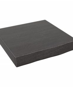 Zidna polica tamnosmeđa 40x40x(2-6) cm od obrađene hrastovine
