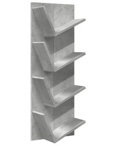 Zidne police za knjige s 4 razine betonska siva 33 x 16 x 90 cm