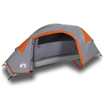 Kupolasti šator za kampiranje za 1 osobe sivo-narančasti