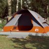 Kupolasti šator za kampiranje za 4 osobe sivo-narančasti