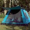 Kupolasti šator za kampiranje za 5 osobe plavi brzo otpuštanje