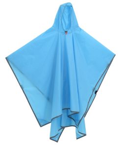 Pončo za kišu s kapuljačom dizajn 2-u-1 plavi 223 x 145 cm