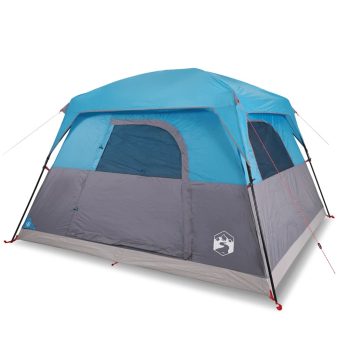 Šator s kabinom za kampiranje za 4 osobe plavi vodootporni