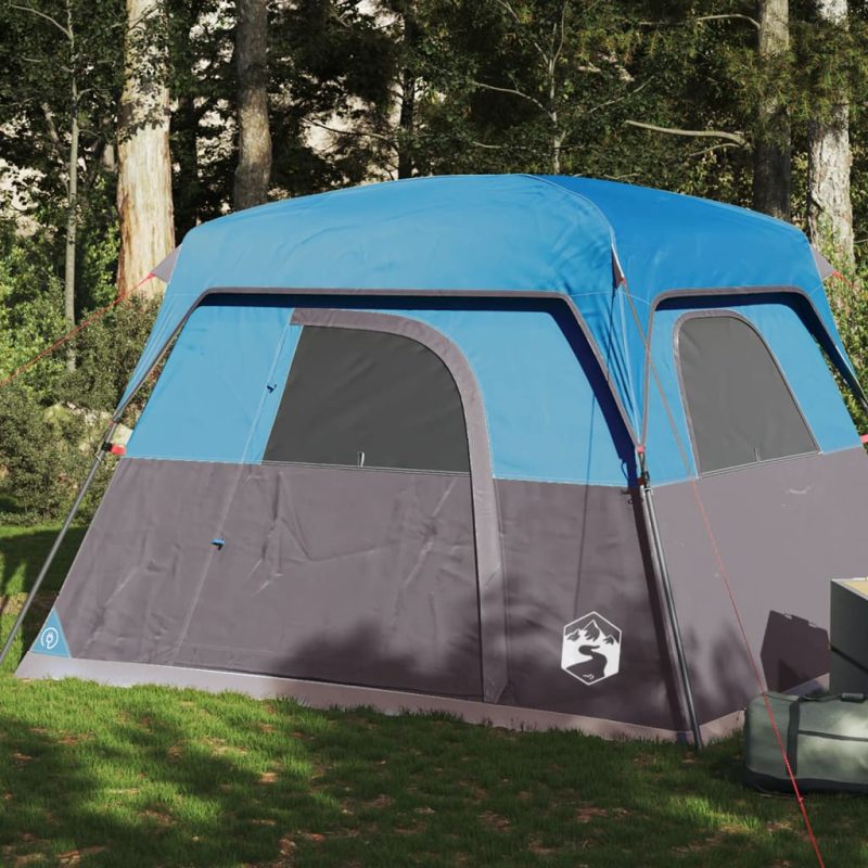 Šator s kabinom za kampiranje za 4 osobe plavi vodootporni