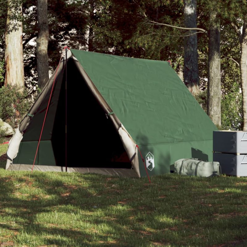 Šator za kampiranje s A-okvirom za 2 osobe zeleni vodootporni