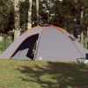 Šator za kampiranje za 8 osoba sivo-narančasti vodootporni